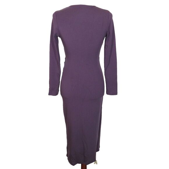 OGL MaxWarm Cozy Surplice Faux Wrap Long Sleeve Midi Dress Size Small - Picture 5 of 13